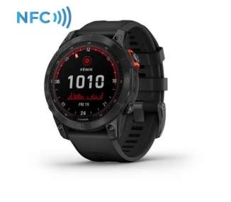 Smartwatch garmin fénix 7 solar/ notificaciones/ frecuencia cardíaca/ gps/ plata y negro