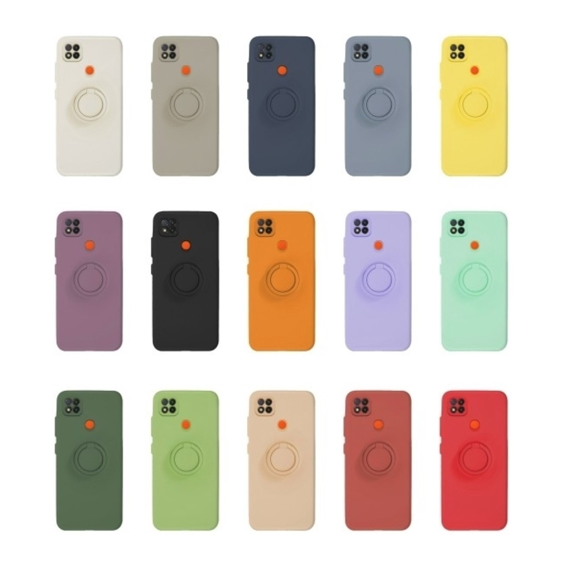 Funda Gel Silicona Suave Flexible para Xiaomi Redmi 9C con Imán y Soporte de Anilla 360º 7 Colores