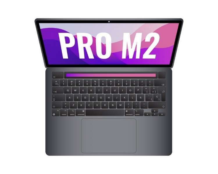 Apple macbook pro 13'/ m2 8-core cpu/ 8gb/ 256gb ssd/ 10-core gpu/ gris espacial