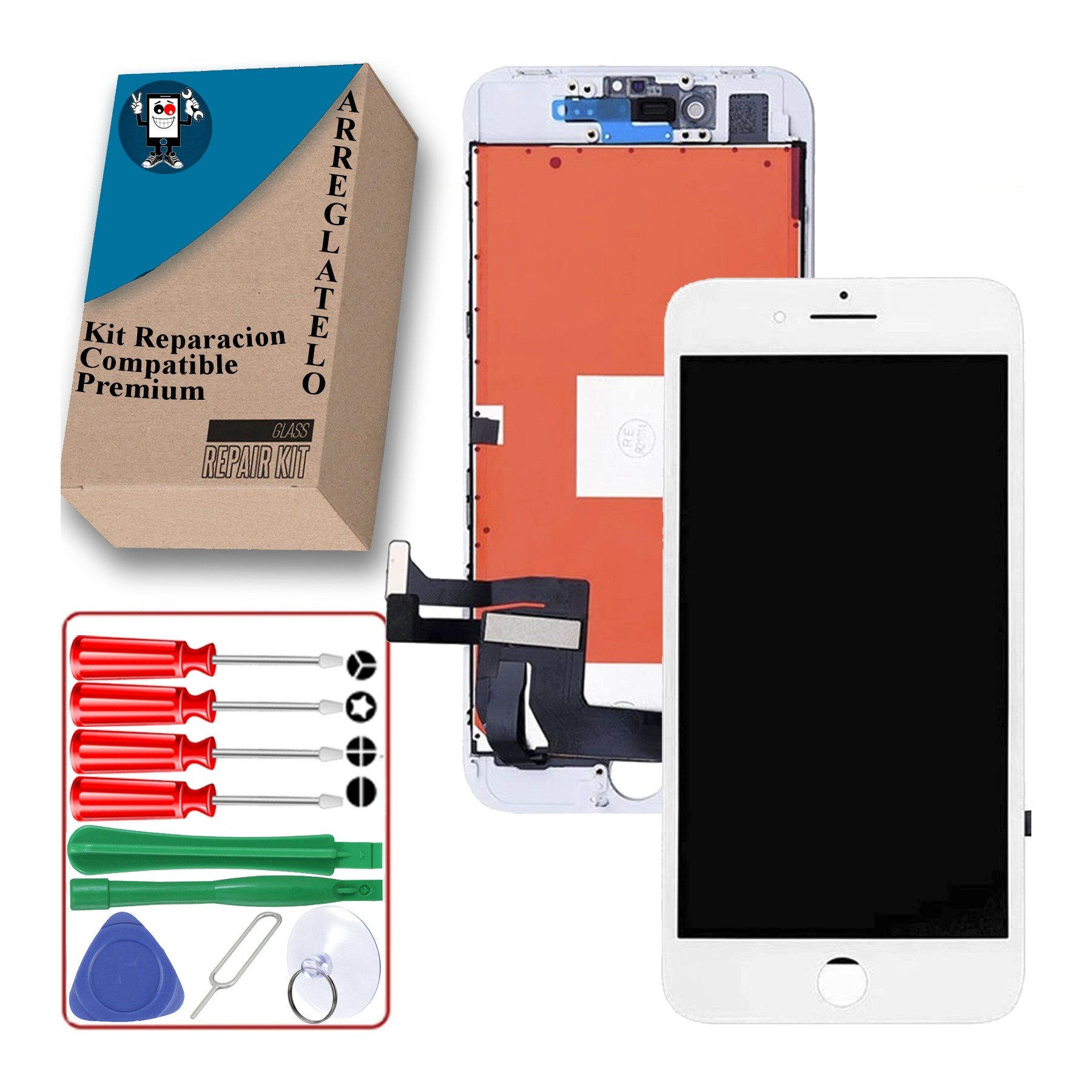 Kit Reparación Pantalla Completa Retina Para iPhone 8 Plus Blanca