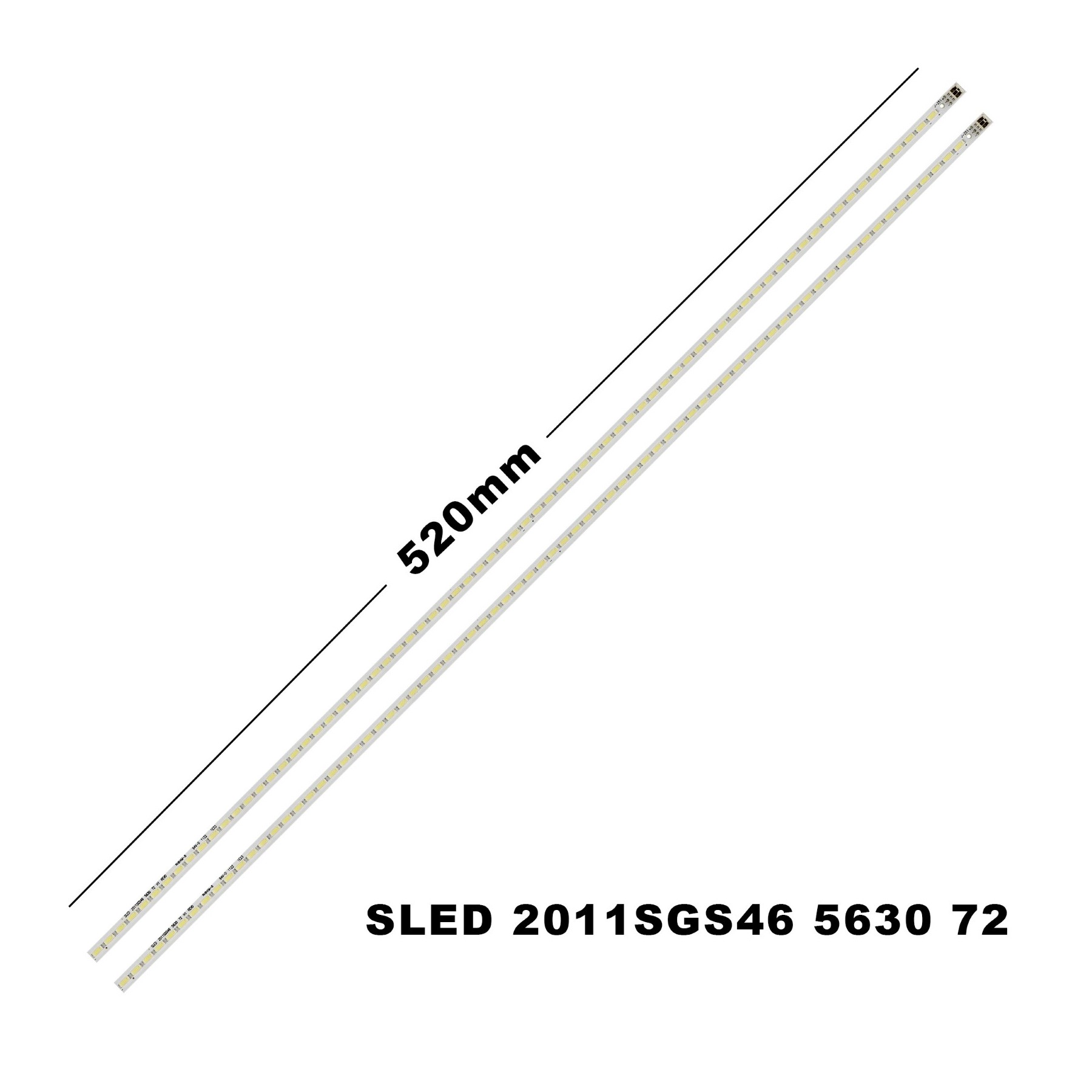 Kit Reparacion Retroiluminacion Tiras de Led para TV 46" LJ64-03035A LTA460HJ15 LTA460HJ14 46SL412U 46FT5453, 72 LED, 520MM, 2011SGS46 5630 72 H1 REV0
