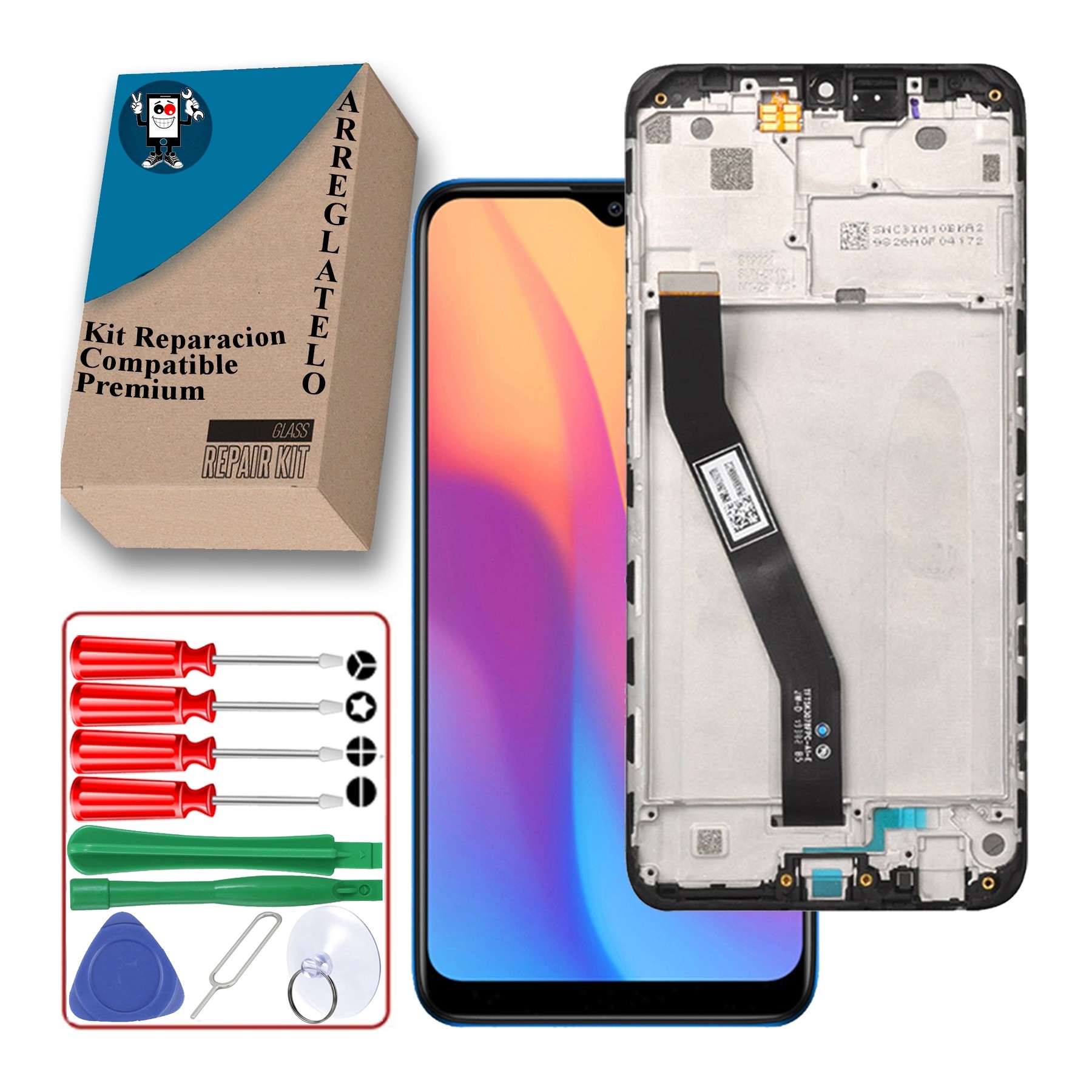 Kit Reparación Pantalla para Xiaomi Redmi 8, 8A, Con Marco, Negra, OEM