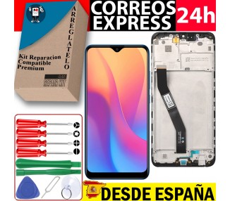 Kit Reparación Pantalla para Xiaomi Redmi 8, 8A, Con Marco, Negra, OEM