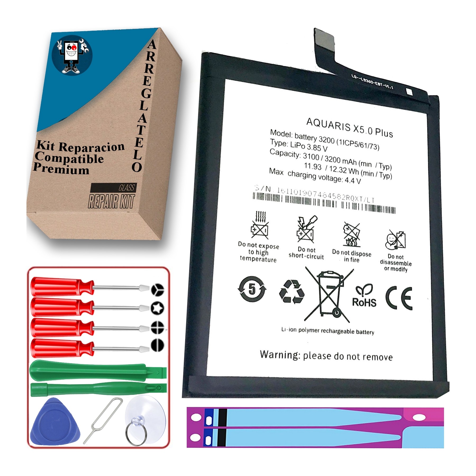 Bateria Original Li-Ion Para Bq X5 Plus Bqx5Plus