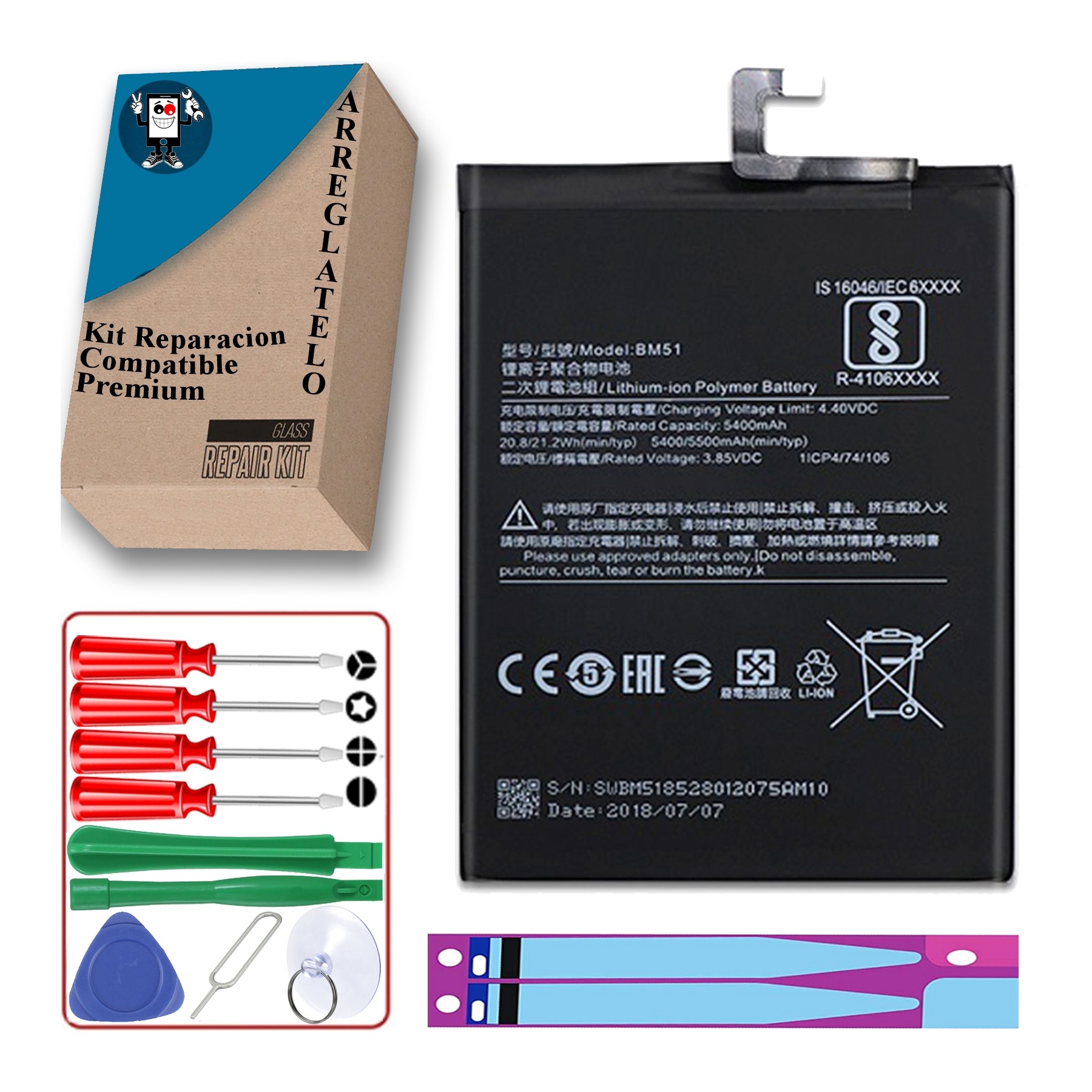 Batería Para Xiaomi Mi Max 3, MPN Original: Bm51