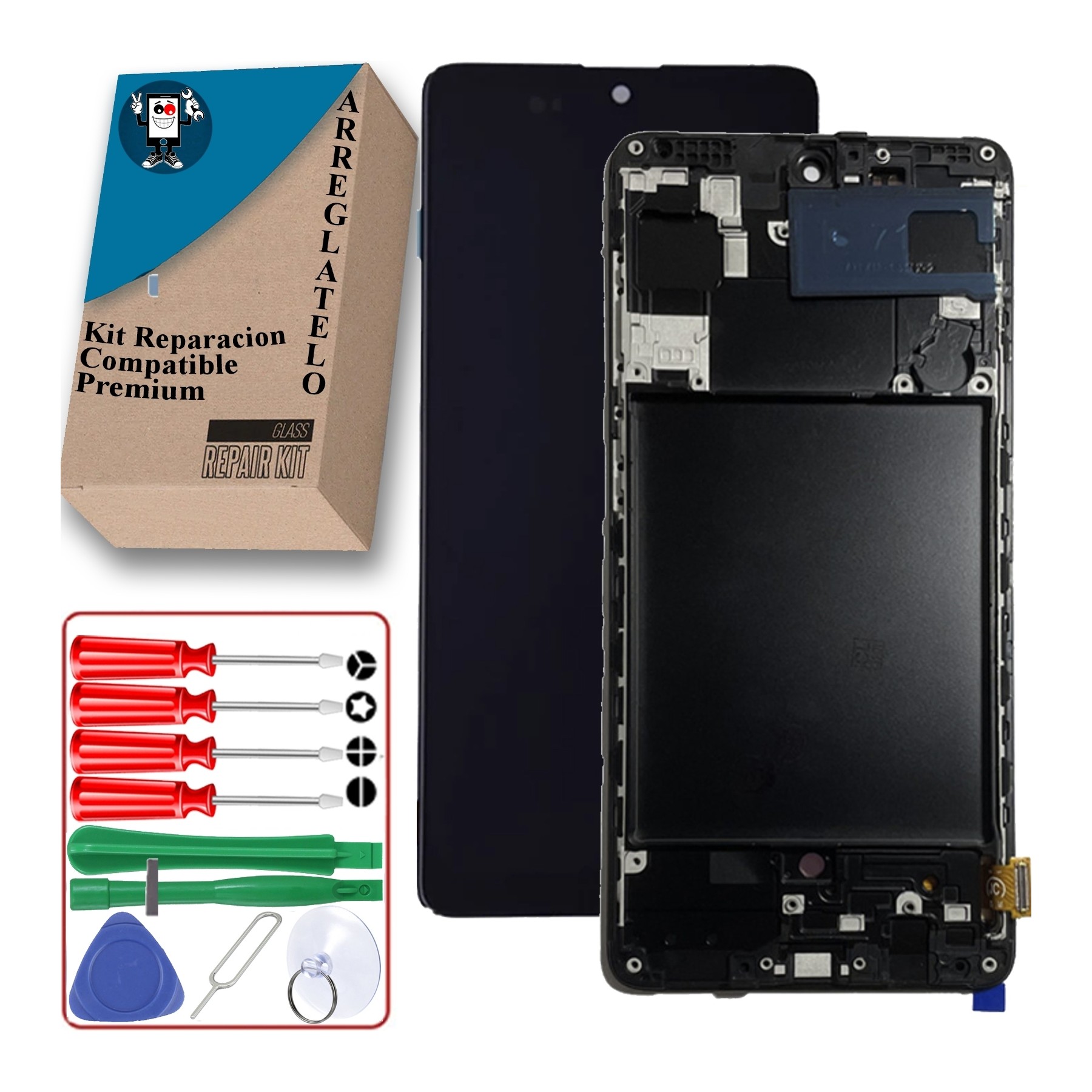 Kit Reparación Pantalla Para Samsung Galaxy A71 A715F, con Marco, iNCELL