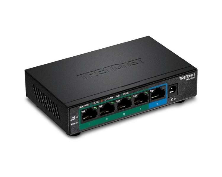 Switch trendnet tpe-tg52 5 puertos/ rj-45 gigabit 10/100/1000 poe