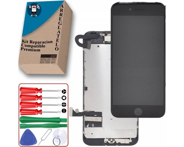 Kit Reparación Pantalla para iPhone 8 Plus Con Sensores Y Boton Negra, OEM