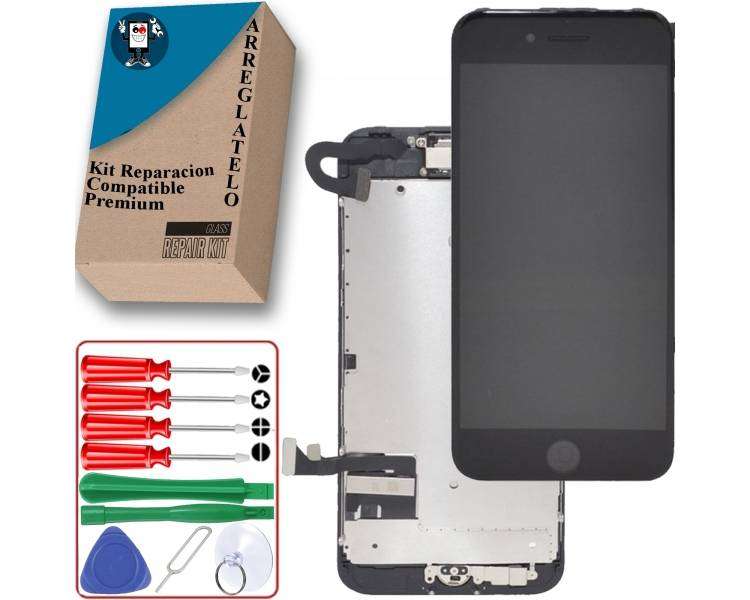 Kit Reparación Pantalla para iPhone 7 Con Sensores & Boton Negra, OEM