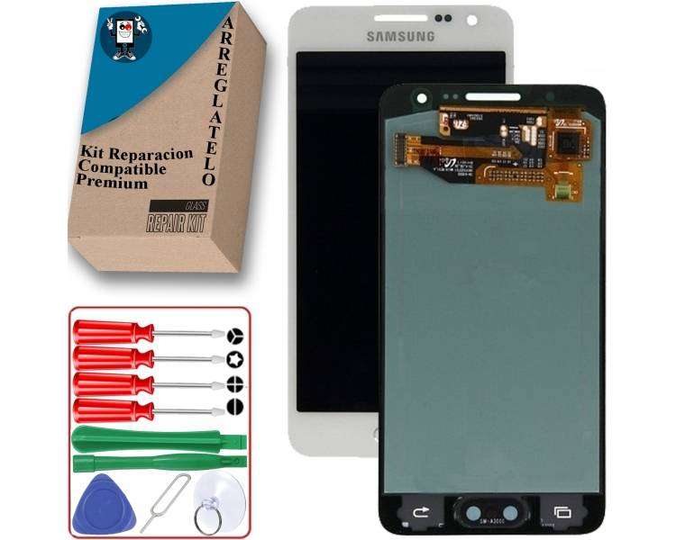 Kit Reparación Pantalla Para Samsung Galaxy A3 2015 A300F Blanca, TFT
