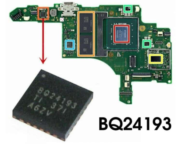 Circuíto integrado IC controlador de carga BQ24193 para Nintendo Switch