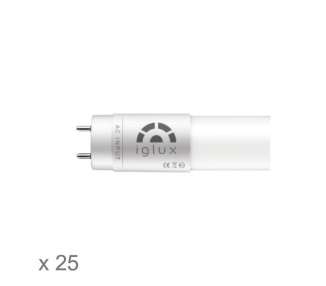 Tubo led iglux t8ig-20120-n v2/ 120cm/ potencia 20w/ 1900 lúmenes/ 4200ºk/ pack de 25 uds
