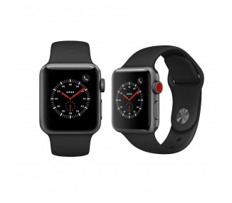 Watch (Series 3) 38 - Acier inoxydable Noir - Bracelet Sport noir