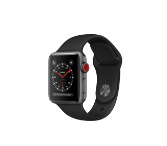 Watch (Series 3) 38 - Acier inoxydable Noir - Bracelet Sport noir