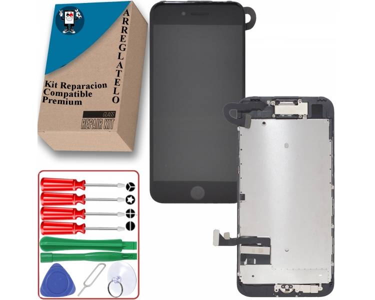 Kit Reparación Pantalla para iPhone 7 Con Componentes & Boton Inicio Negra