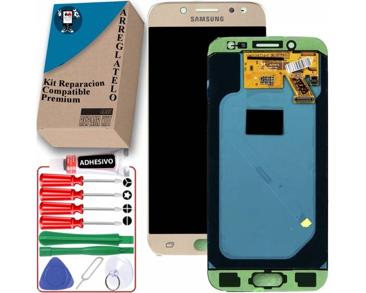 Kit Reparación Pantalla Para Samsung Galaxy J5 2017 J530F, AMOLED, Dorado