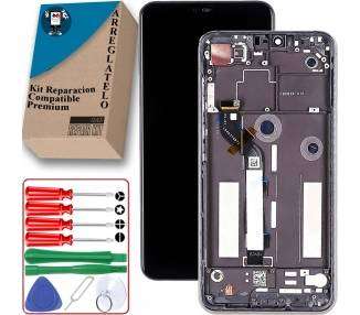 Kit Reparación Pantalla para Xiaomi Mi 8 Lite, Mi 8X, Con Marco, OEM, Negra