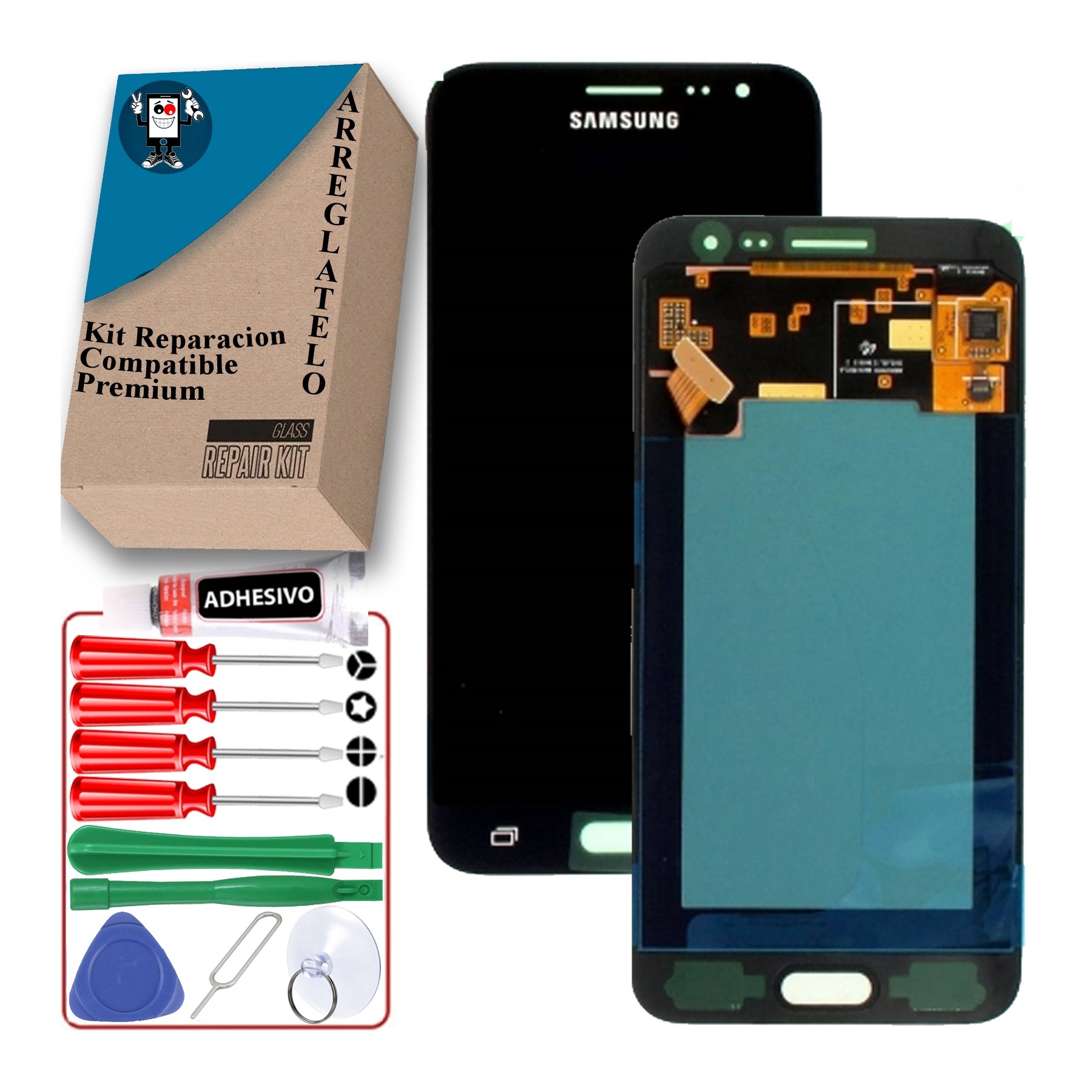 Kit Reparación Pantalla para Samsung Galaxy J3 2016 J320F, OLED, Negra