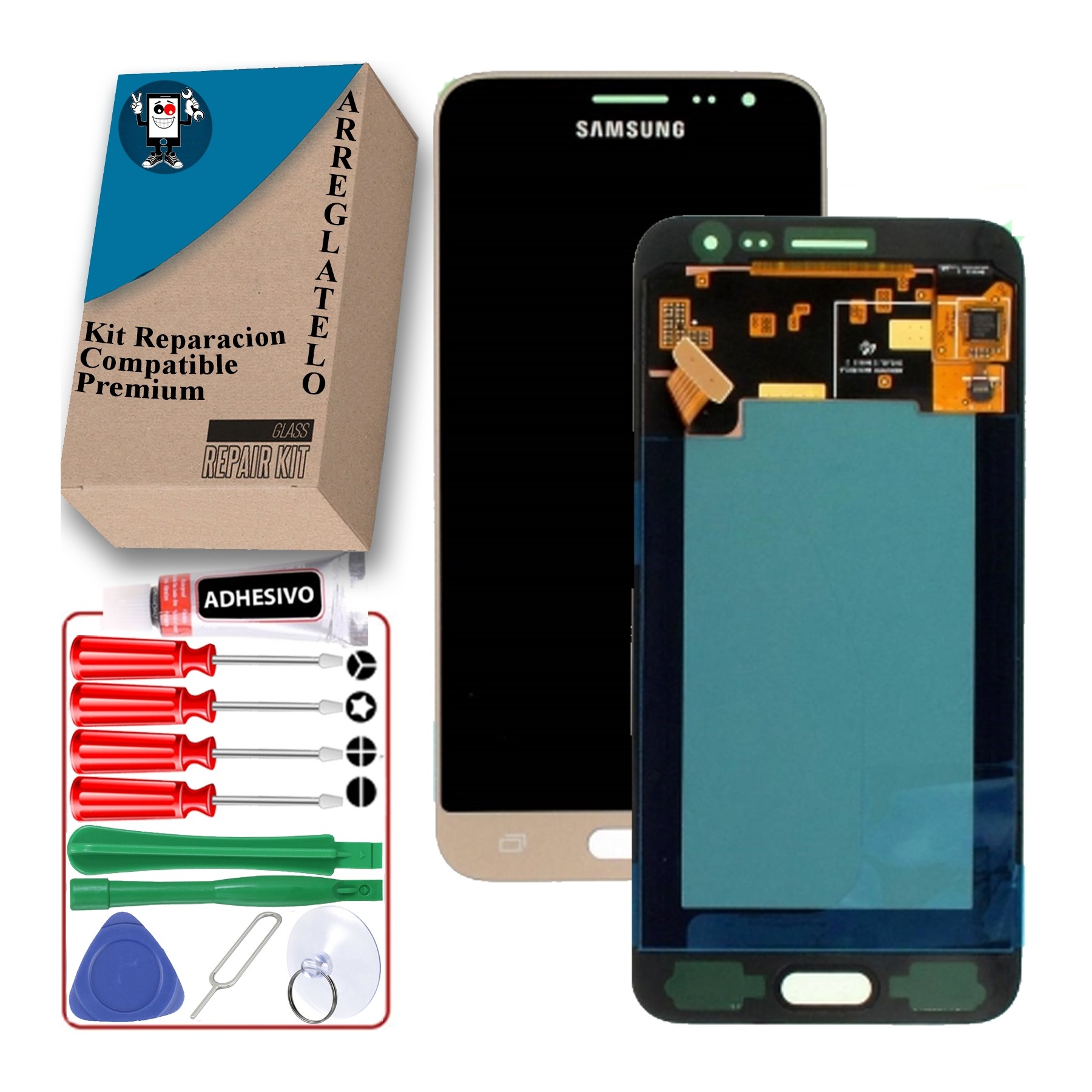 Kit Reparación Pantalla para Samsung Galaxy J3 2016 J320F, OLED, Dorado