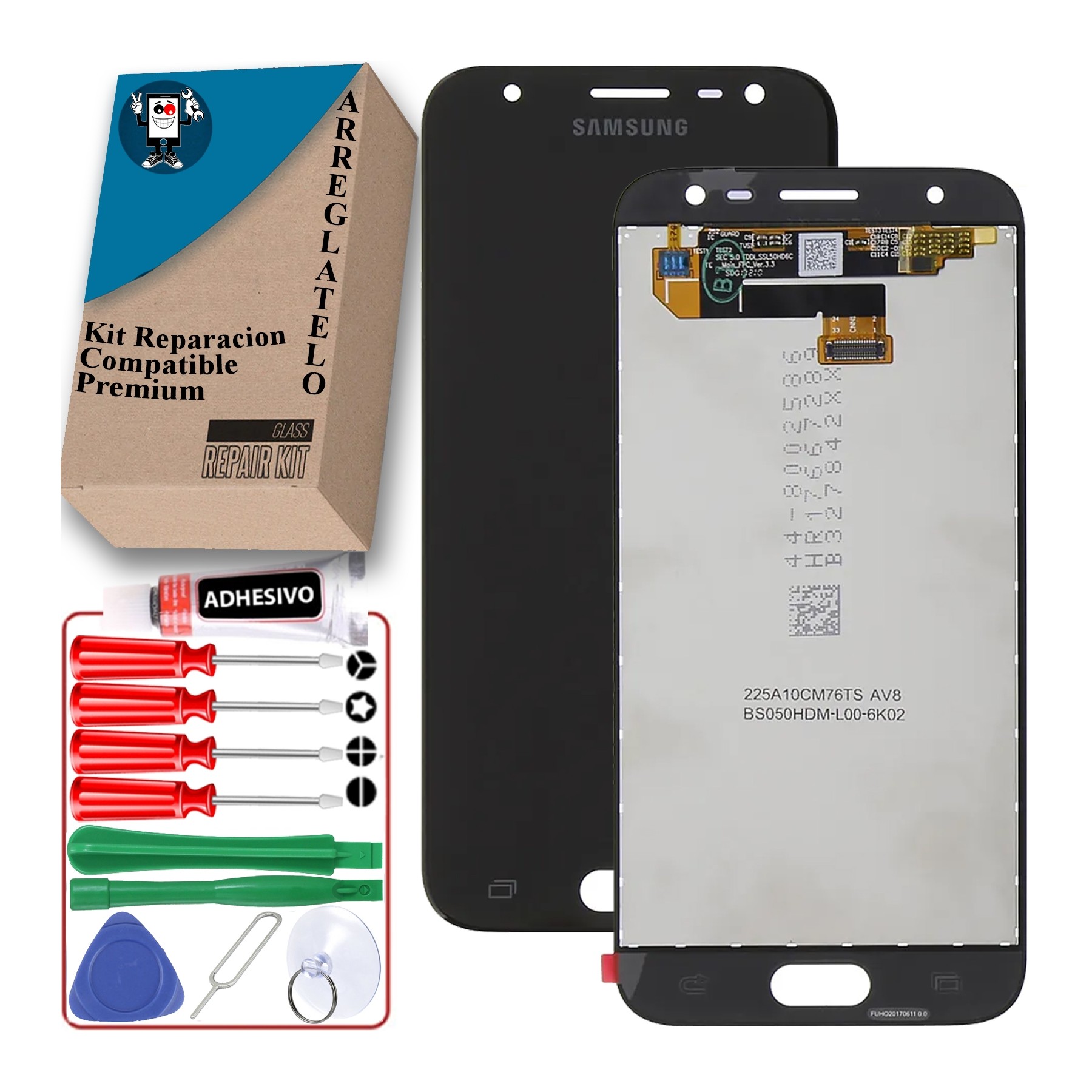 Kit Reparación Pantalla para Samsung Galaxy J3 2017 J330F, OLED, Negra