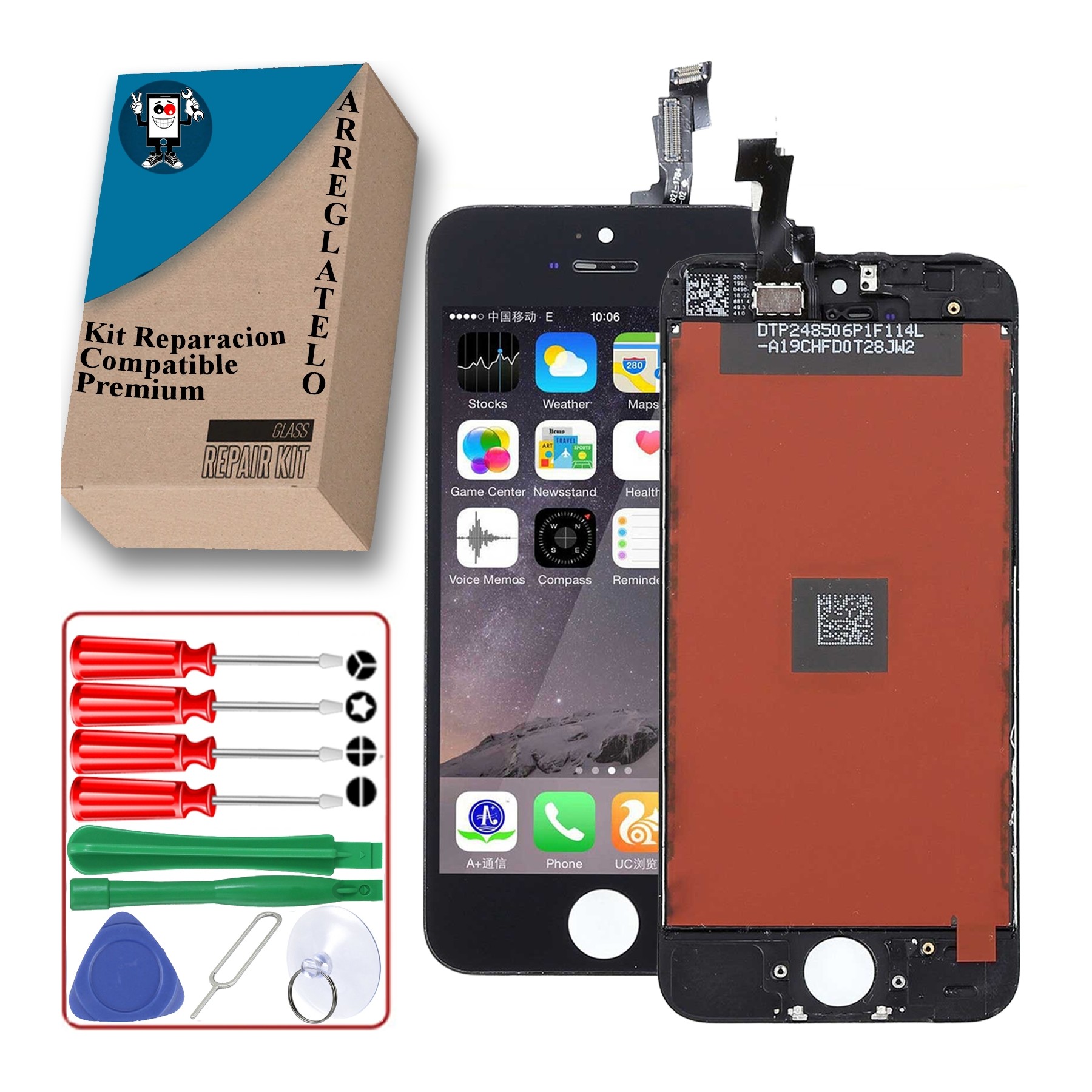 Kit Reparación Pantalla Para iPhone 5S, OEM, Negra