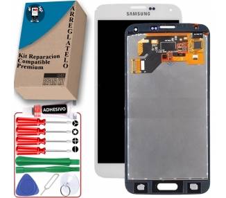 Kit Reparación Pantalla para Samsung Galaxy S5 G900F, TFT, Blanca
