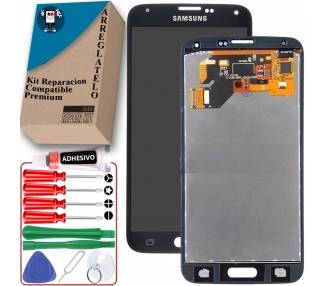 Kit Reparación Pantalla para Samsung Galaxy S5 G900F, TFT, Negra
