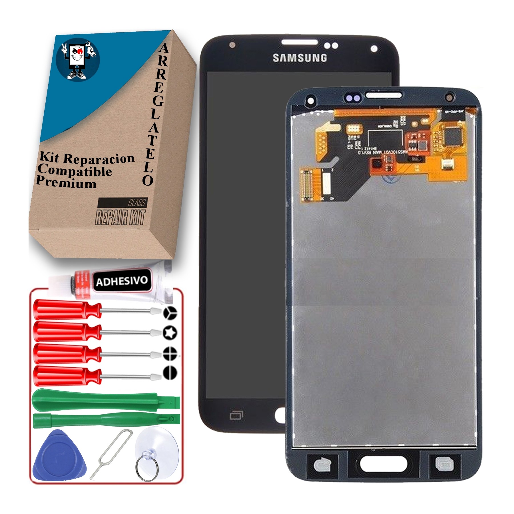 Kit Reparación Pantalla para Samsung Galaxy S5 G900F, TFT, Negra