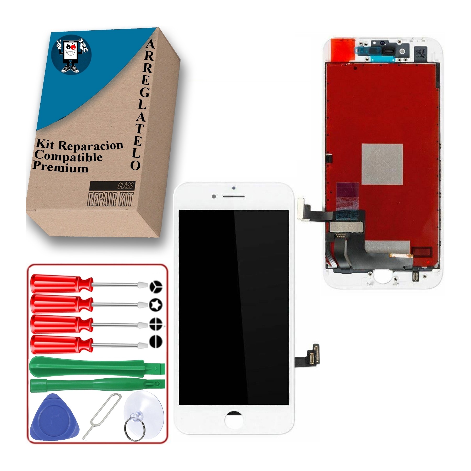 Kit Reparación Pantalla Para iPhone 7 Plus, Blanca, OEM