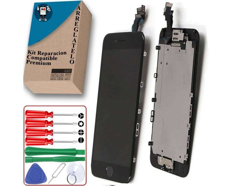 Kit Reparación Pantalla para iPhone 6 Con Componentes & Boton Inicio Negra