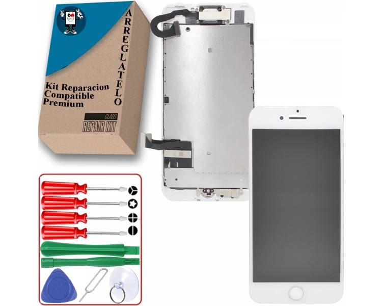 Kit Reparación Pantalla para iPhone 7 con Componentes & Boton Inicio Blanca