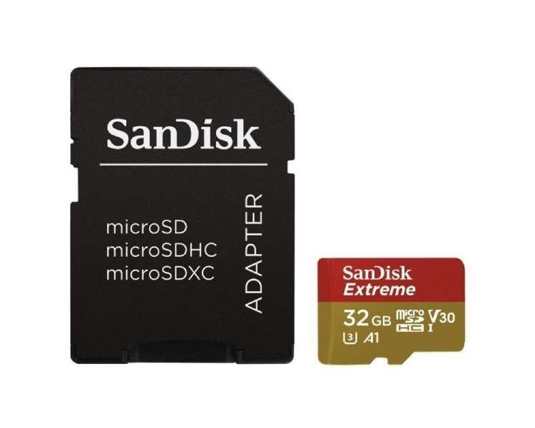 Tarjeta De Memoria Sandisk Extreme 32Gb Microsd Hc Uhs-I Con Adaptador Clase 10/100Mbs