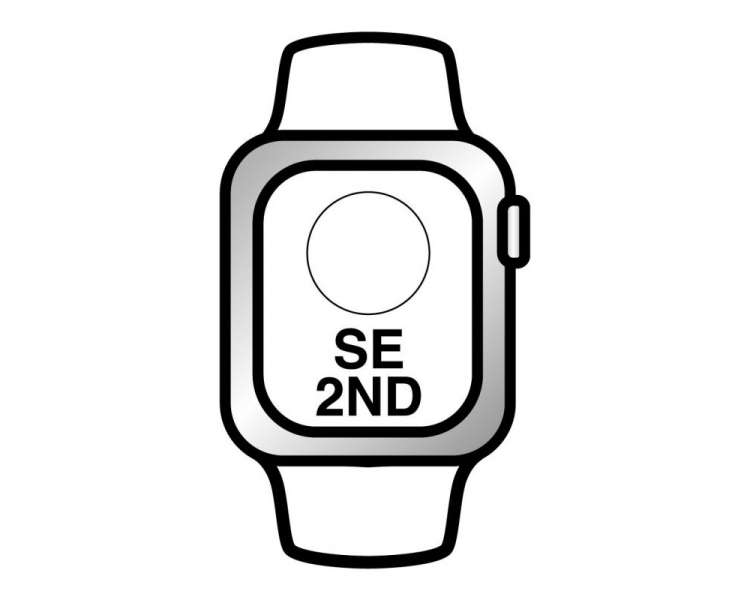 Apple watch se/ gps/ 44mm/ caja de aluminio en plata/ correa deportiva blanco