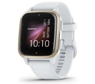 Smartwatch garmin venu sq 2/ notificaciones/ frecuencia cardíaca/ gps/ oro crema y blanco