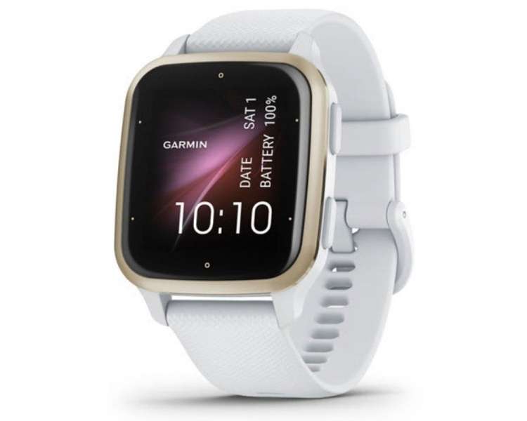Smartwatch garmin venu sq 2/ notificaciones/ frecuencia cardíaca/ gps/ oro crema y blanco