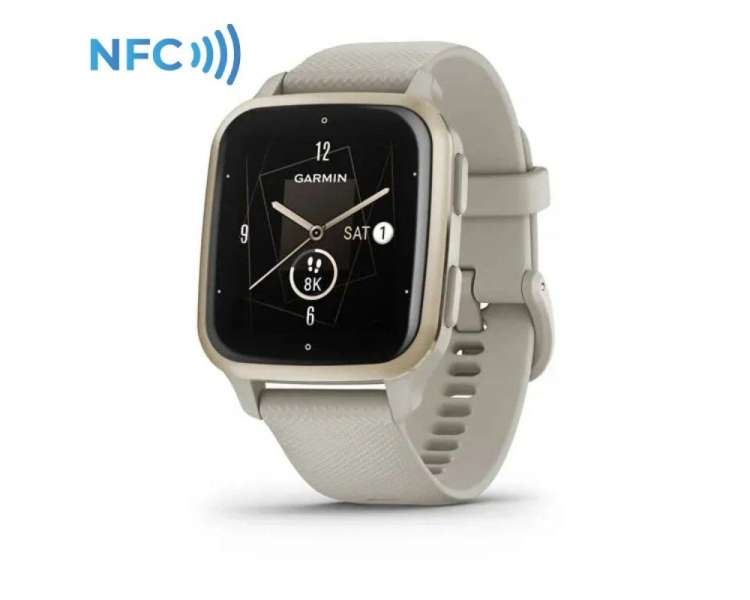Smartwatch garmin venu sq 2 music edition/ notificaciones/ frecuencia cardíaca/ gps/ oro crema y gris