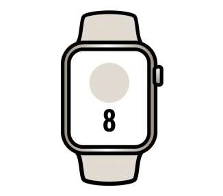 Apple watch series 8/ gps/ 45mm/ caja de aluminio blanco estrella/ correa deportiva blanco estrella