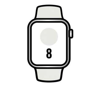 Apple watch series 8/ gps/ 45mm/ caja de aluminio plata/ correa deportiva blanca