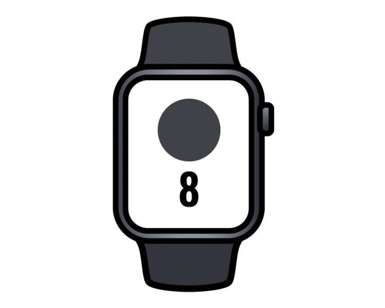 Apple watch series 8/ gps/ cellular/ 41mm/ caja de aluminio medianoche/ correa deportiva medianoche