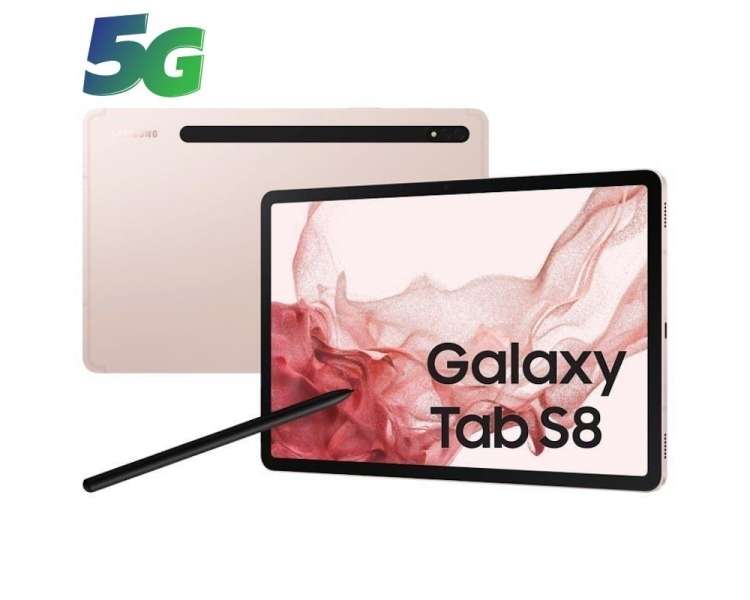 Tablet samsung galaxy tab s8 11'/ 8gb/ 128gb/ octacore/ 5g/ rosa dorado