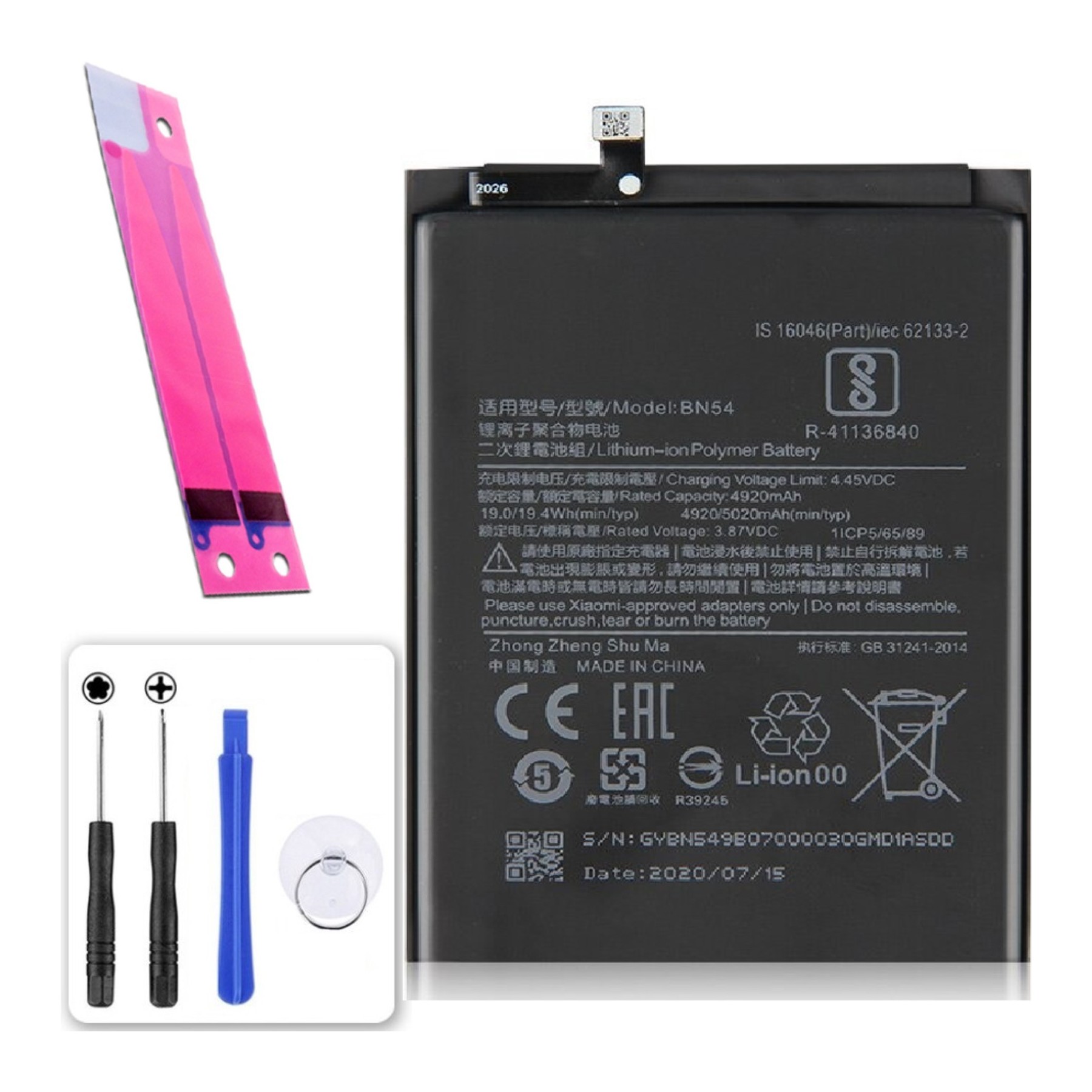 Batería para Xiaomi Redmi 9, 9A, Note 9, Redmi 10x, MPN Original: BN54