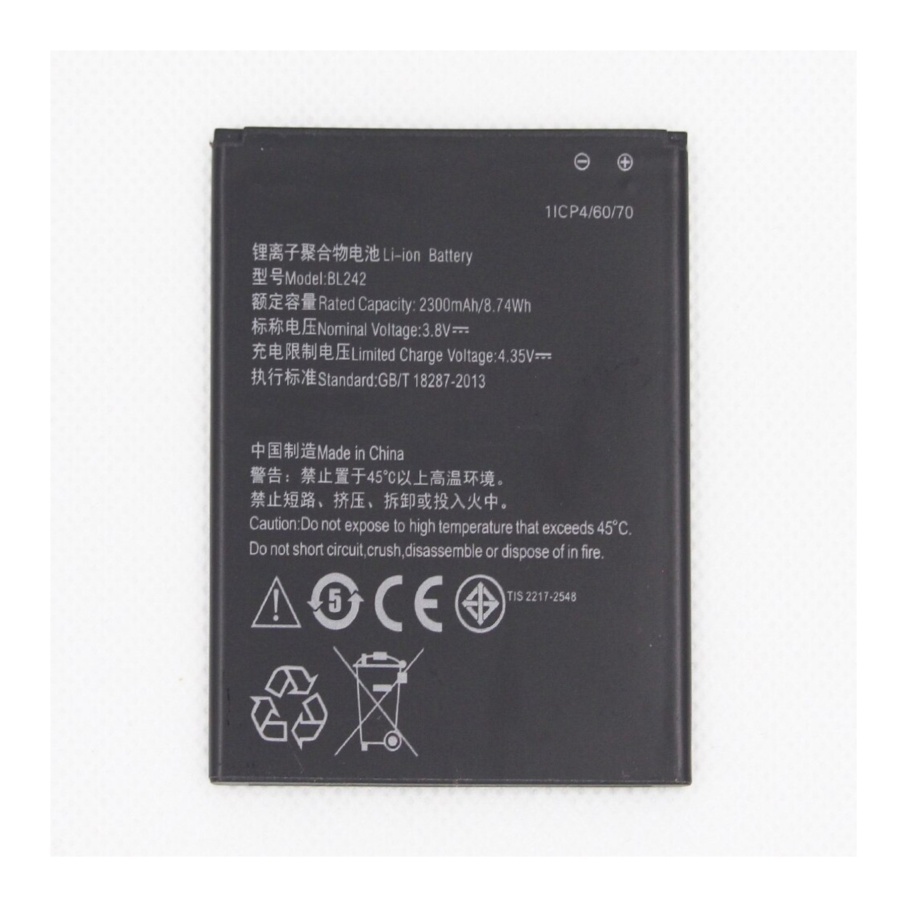 Bateria para Lenovo A600, MPN Original: BL242