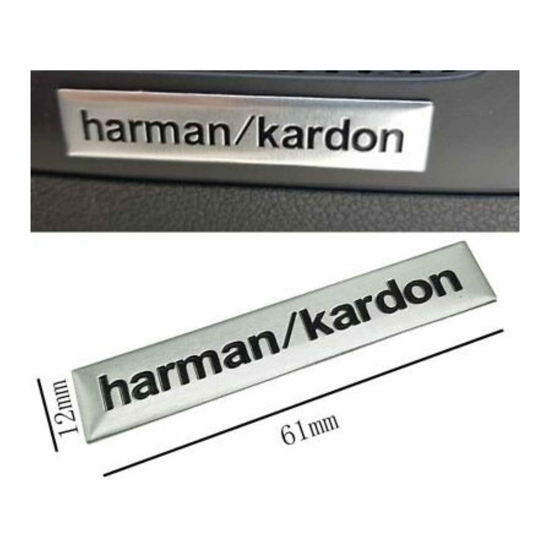 LOGO 3D PEGATINA Adhesivo Aluminio Compatible para Altavoces Harman/Kardon