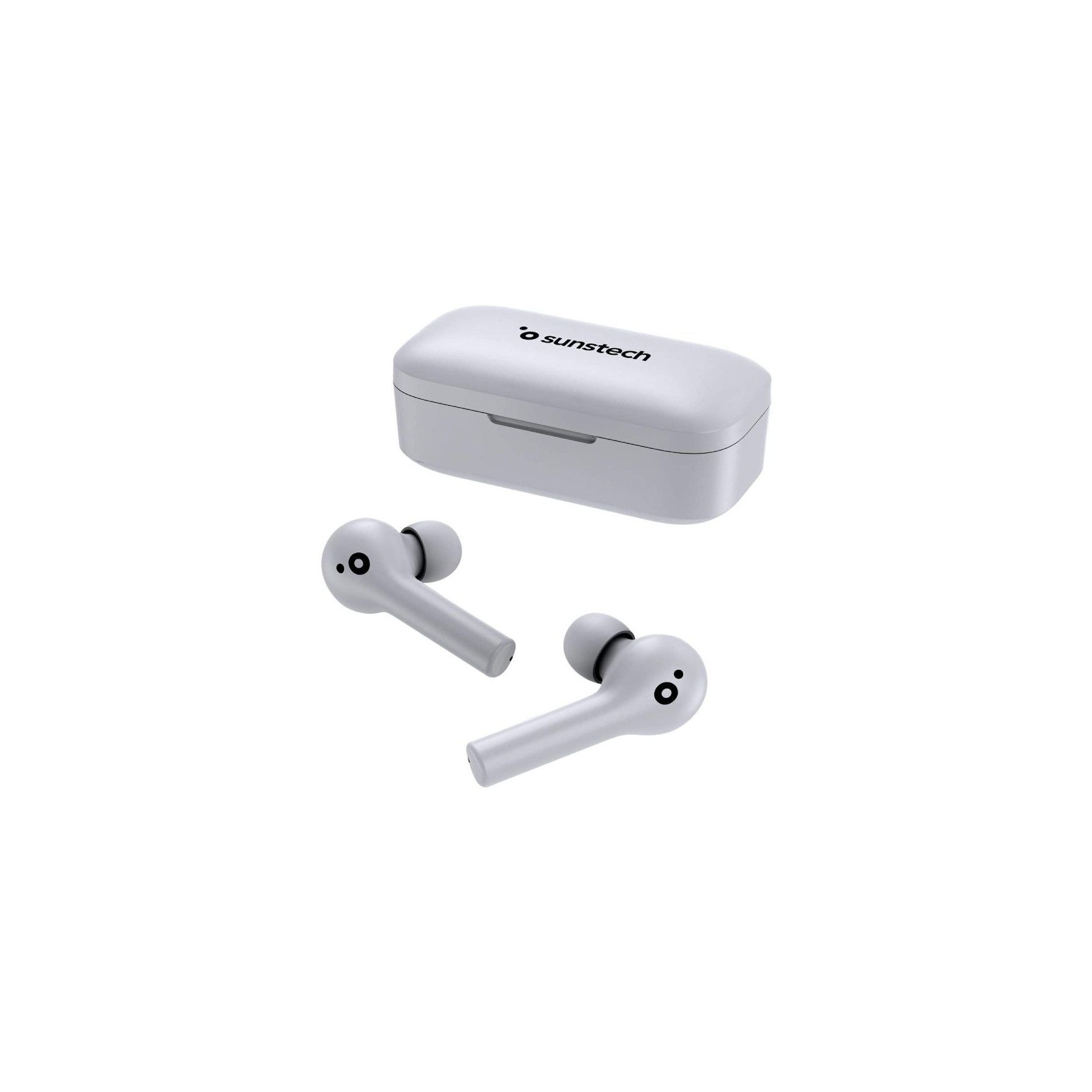 Auriculares bluetooth sunstech wavepodstouchwt/ con estuche de carga/ autonomía 4h/ blancos