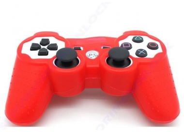 Funda color rojo roja para mando consola SONY Playstation PS3 Dualshock Play 3  - 1