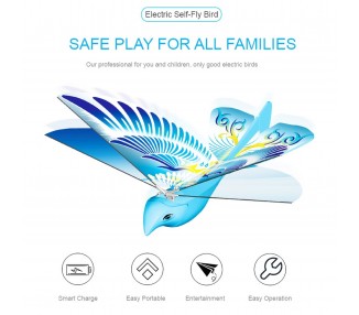 Mini pájaro volador de espuma, avión, avión, 27CM, luz LED, Control remoto