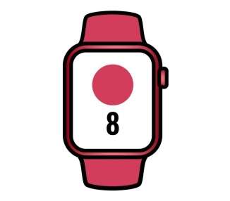 Apple watch series 8/ gps/ 45mm/ caja de aluminio (product red) rojo/ correa deportiva (product red) rojo
