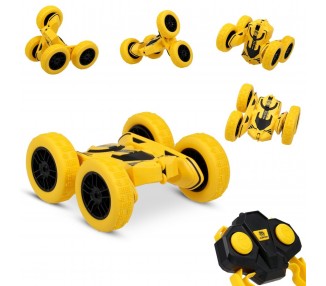 Coche acrobático teledirigido de alta velocidad, doble cara, giratorio