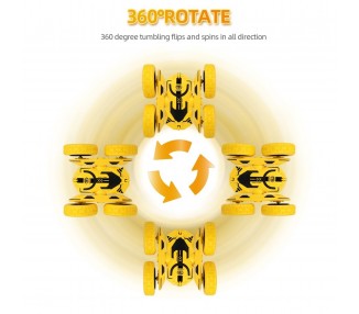 Coche acrobático teledirigido de alta velocidad, doble cara, giratorio