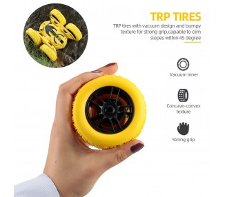 Coche acrobático teledirigido de alta velocidad, doble cara, giratorio